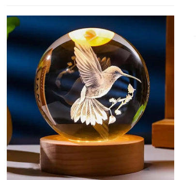 3D Constellation Crystal Ball Night Light Laser Engraved Birthday Gift Glass Sphere Home Desktop Decoration With Wooden USB Base