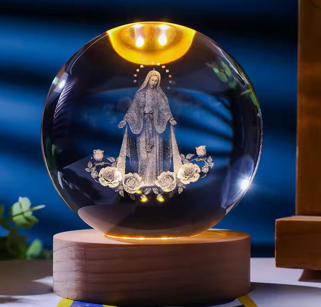 3D Constellation Crystal Ball Night Light Laser Engraved Birthday Gift Glass Sphere Home Desktop Decoration With Wooden USB Base